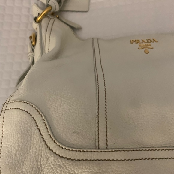 PRADA WHITE HOBO BAG BR3574 - Picture 2 of 11